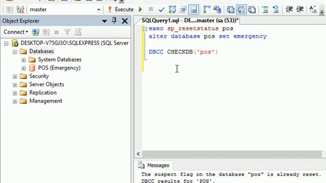 Suspect Database Recover (MSSQL)