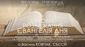 Сила Божої Благодаті // Довіра • ЄВАНГЕЛІЯ ДНЯ • о.Василь КОВПАК