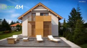 4M344 Проект коттеджа для узкого участка с гаражом и балконом