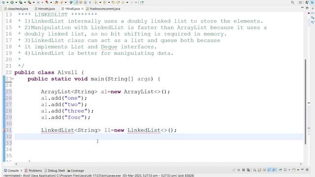 Arraylist vs linkedlist in java | collections framework | java tutorials