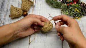 КОЛОКОЛЬЧИК крючком. Новогоднее украшение. Подробный МК.