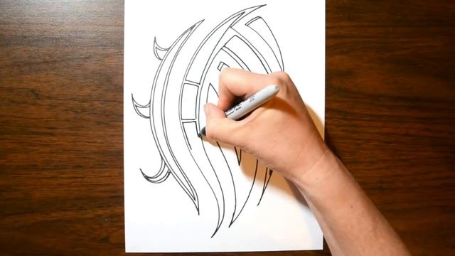 Drawing a Cool Tribal Tattoo Design Pattern - Sketch 5 смотреть онлайн
