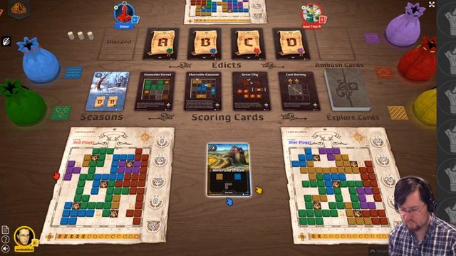 Let's Play Cartographers and Shelfie Stacker | Tabletopia | Virtual Gaming Con