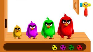 Learn Colors with Angry Birds Red WOODEN FACE HAMMER XYLOPHONE Angry Birds Soccer Balls for Kids