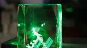 Лазерная гравировка внутри стекла Станция Альфа