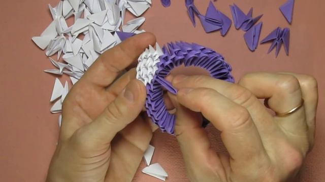 ЖУРАВЛЬ модульное оригами из бумаги пошагово