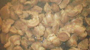 Тушеные куриные желудки