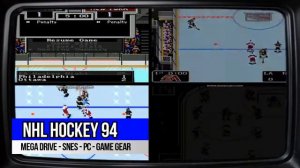 NHL HOCKEY 94 EA Sports 4 on 1 SPLITSCREEN GAME SEGA SNES PC COMPARE 60 FPS HD 1993 SPLIT-STEVE !!!