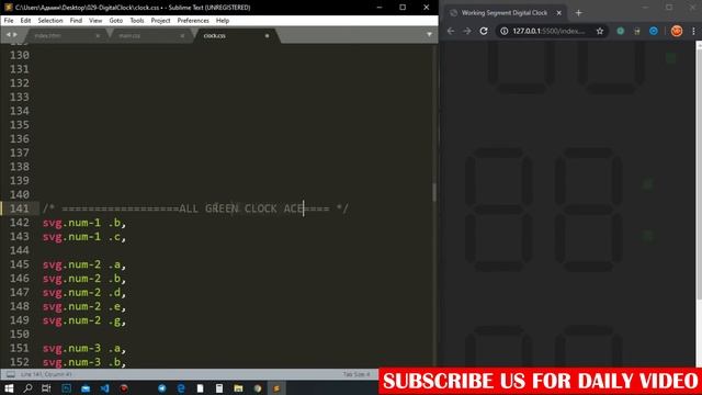 Segment Digital clock with HTML, CSS and JavaScript