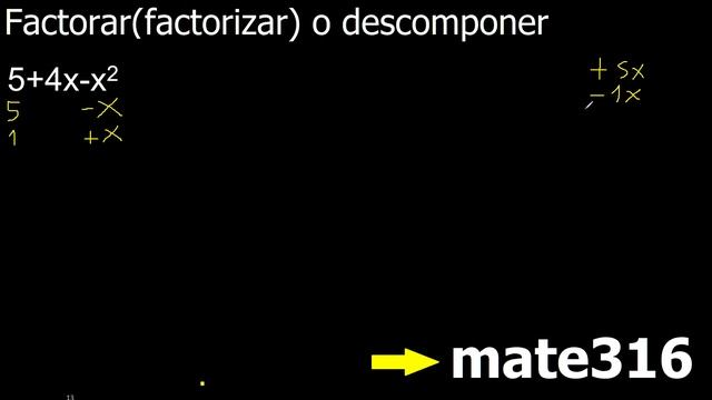 5+4x-x2 factorar factorizar o descomponer factorizacion polinomios смотреть онлайн