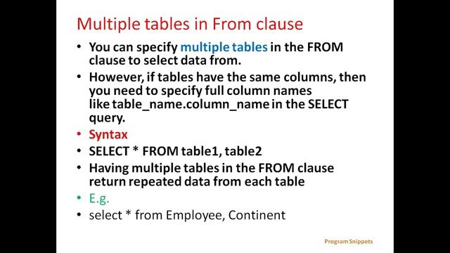 Select Statement In MS-SQL Server