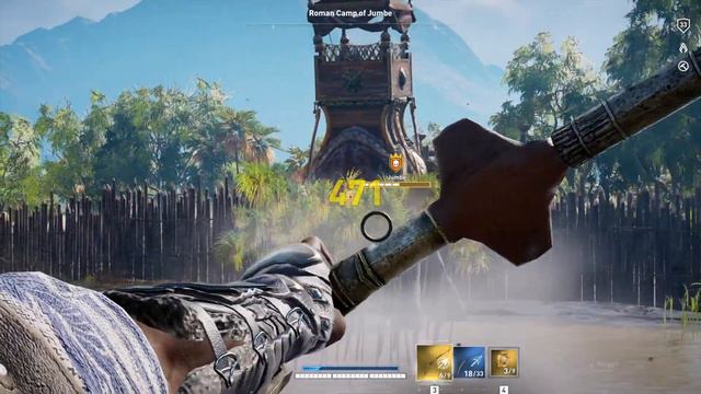 Assassin's Creed Origins PC walkthrough / gameplay - Roman Camp of Jumbe / Defeating Giant Elephant