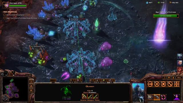 Starcraft 2 Co-Op: Thrashing Kerri P3 with Vorazun Brutal Lvl 14-15 смотреть онлайн