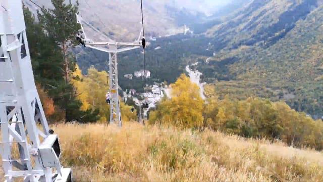 [Кресельная двухместная канатная дорога] Чегет-2 → Поляна Чегет смотреть онлайн