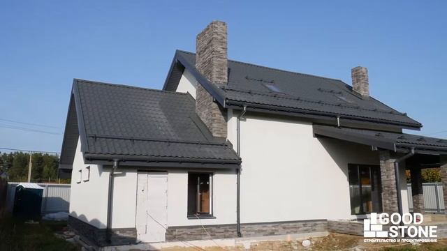 GOOD STONE - Проект дома с мансардой из газобетона, реализованный в Ленинградской области смотреть онлайн