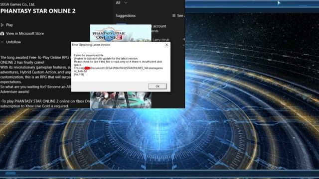 PSO2 - Error Obtaining Latest Version No. 106 Potential Fix? смотреть онлайн