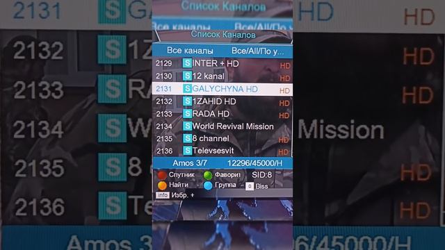 Изменения на спутнике Amos 4°. На частоте 12295, 45000Н появились новые каналы.