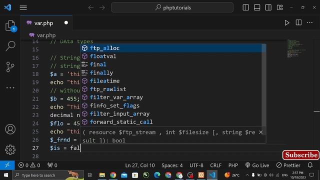 Php Tutorial | Variables | Data Types | String Functions | Complete Php Course