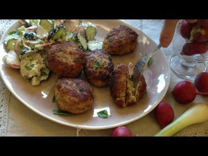 Мясные колеты из свинины с нутом