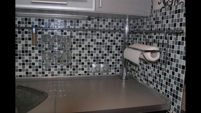 Черная Кухня 12,6 метров с Мозаикой (+ Барная стойка) смотреть онлайн