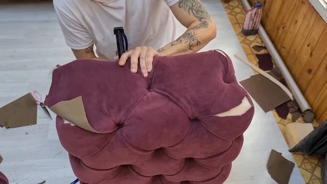 Делаем банкетку Elliott часть 2. Банкетка в каретной стяжке своими руками. Делаем банкетку для ног.