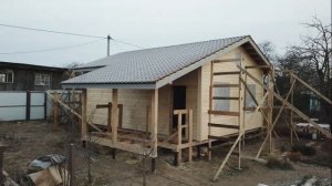 Одноэтажный каркасный дом с террасой