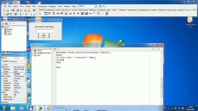 Delphi 2-dars Delphida dasturlash asoslari. Edit komponemtasi bilan ishlash. Manba:Husniddin Togizo смотреть онлайн