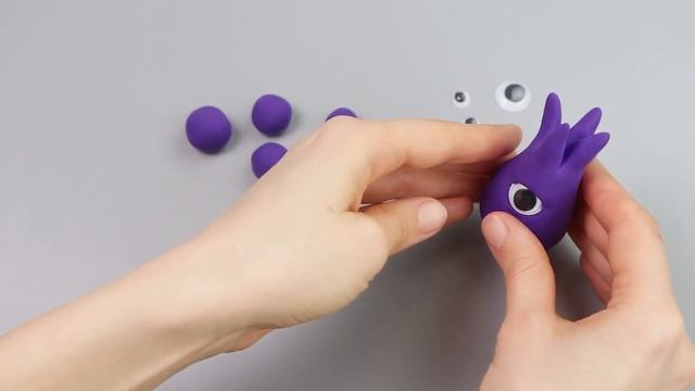 Легкий пластилин ТМ МиниМо с набором глазок, фиолетовый смотреть онлайн