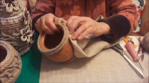 Вазы из мешковины и шпагата своими руками