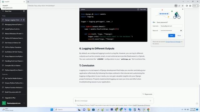 Python logging in Django