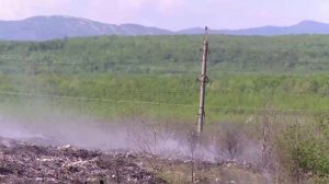 Пожар на мусорном полигоне Комсомольска не прекращается