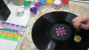 Мандала на пластинке! Роспись акриловыми красками!