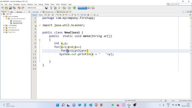 Java #18 | java for beginners | nested loop | In Hindi