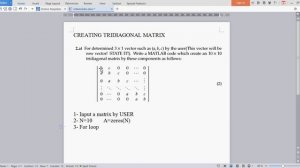 Creating Tridiagonal Matrix in MATLAB