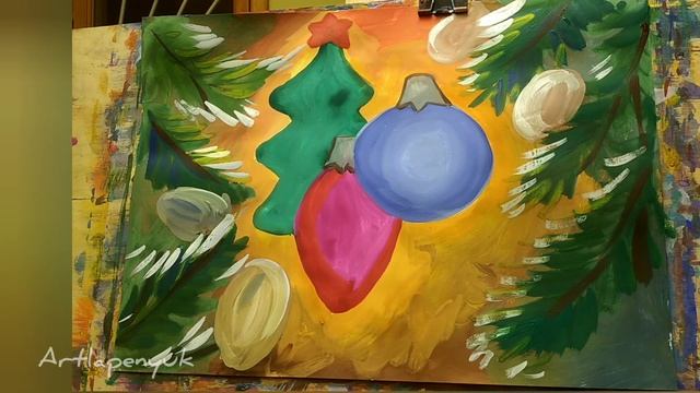 Новогодние игрушки / рисуем с детьми #рисование#рисуемновыйгод#рисуемсдетьми