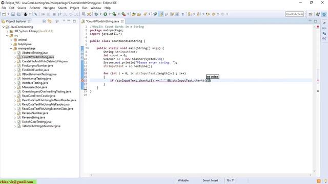 Day23: Count Words in a String in Java смотреть онлайн