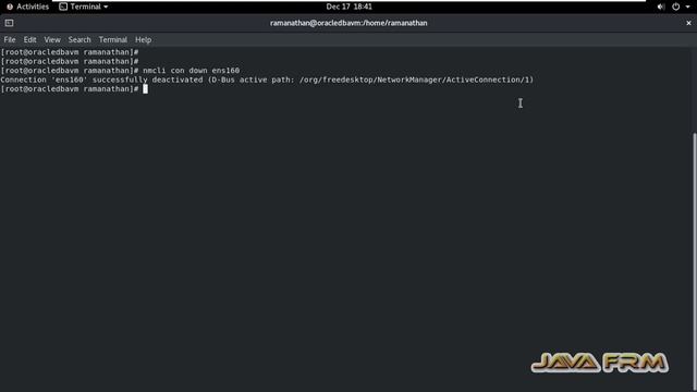 How to enable and disable nic using nmcli command in Oracle Linux 8