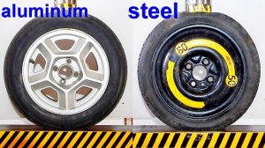 HYDRAULIC PRESS VS ALUMINUM AND STEEL WHEEL