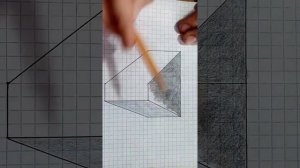 3D рисунок. Куб на листе карандашом. ЭТО НЕВЕРОЯТНО