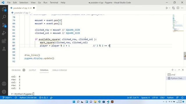 Tic-tac-toe using Python and Pygame (Part 2) | Drawing Figures | Beginner (Urdu/Hindi)
