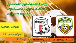 /2013/ 17.09.2022 МЕТЕОР (Жуковский) - УРОЖАЙ (Томилино) - Детская футбольная лига г.о. Люберцы