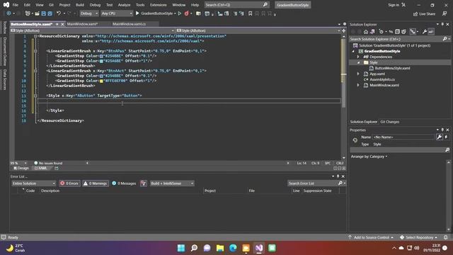 Linear Gradient Brush As Button Background Styles - C# WPF Microsoft Visual Studio | Programming