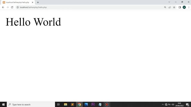 CARA MENAMPILAN TULISAN "HELLO WORLD" DI PHP