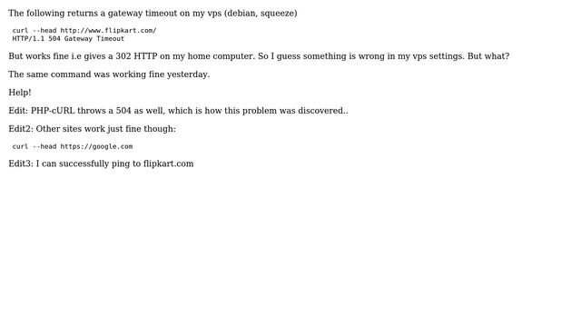 DevOps & SysAdmins: cURL throws 504 gateway timeout error with external website on my vps смотреть онлайн