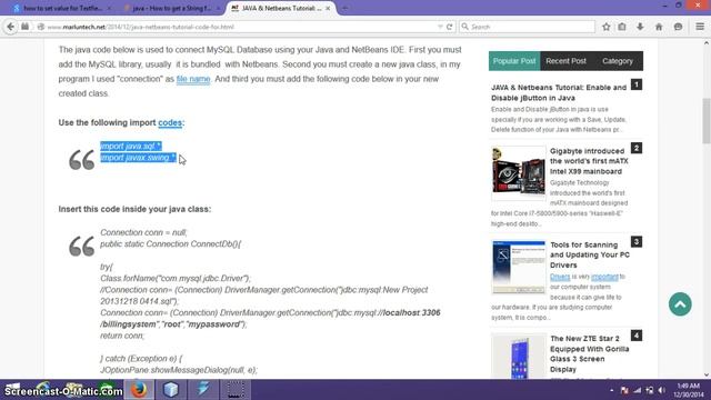 MySQL Code Connection for Java using Netbeans смотреть онлайн
