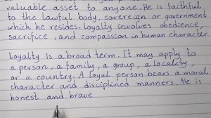 Write an essay on Importance of Loyalty /an essay on loyalty /an essay on loyal person