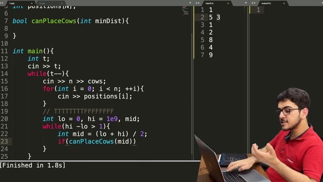 Advanced Binary Search with Predicate Function | SPOJ AGGRCOW | CP Course | EP 44 смотреть онлайн