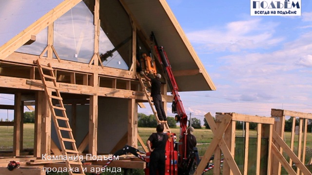 Остекление дома мини-краном Кеджиом 350Е4 и вакуумным захватом смотреть онлайн