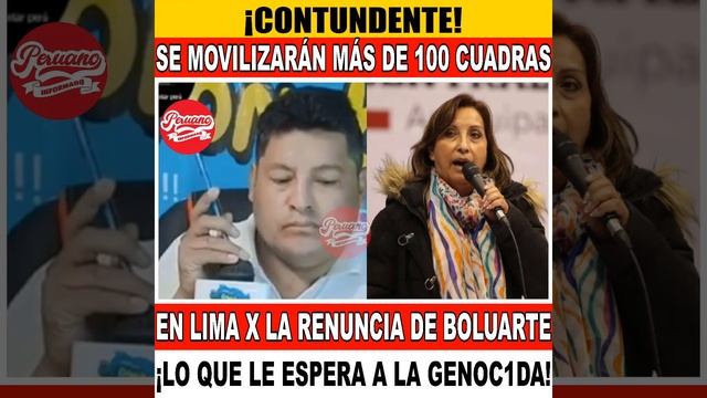 CONTUND3NTE! Se movilizarán más de 100 cuadras en Lima por la renunc1a de Boluarte lo que le esper