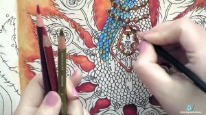 Раскрашиваем "Шкатулку с драгоценностями"  Ханны Карлсон. Павлин. Часть 2